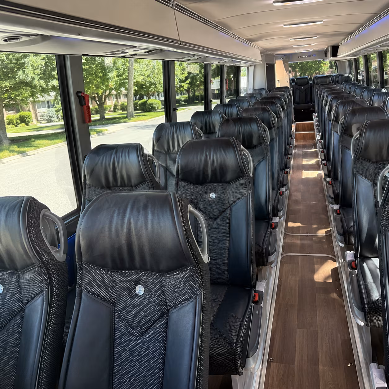 kent 40 passenger charter bus inside